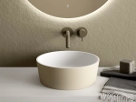 Vasque lavabo, à poser, Finition blanc ou de couleurs, forme cylindrique offre un espace généreux, Matière Résine Solid-Surface, Taille Ø38 x 12,5 cm - LIVRAISON OFFERTE